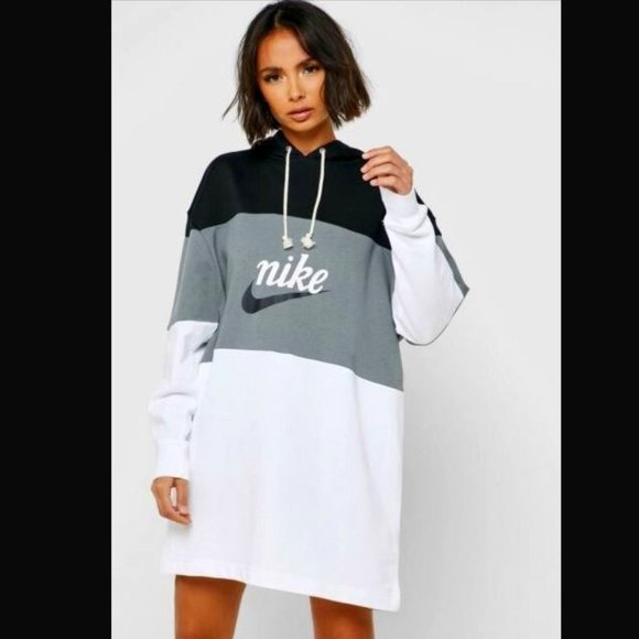 Nike Dresses & Skirts - Nike French Terry Oversized Hoodie Dress Swoosh Women's Size Large